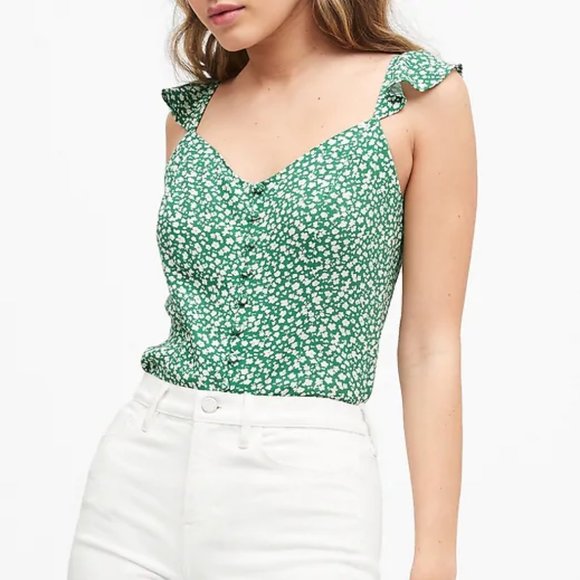 NWT Banana Republic Green Cropped Tank | L - Picture 1 of 8